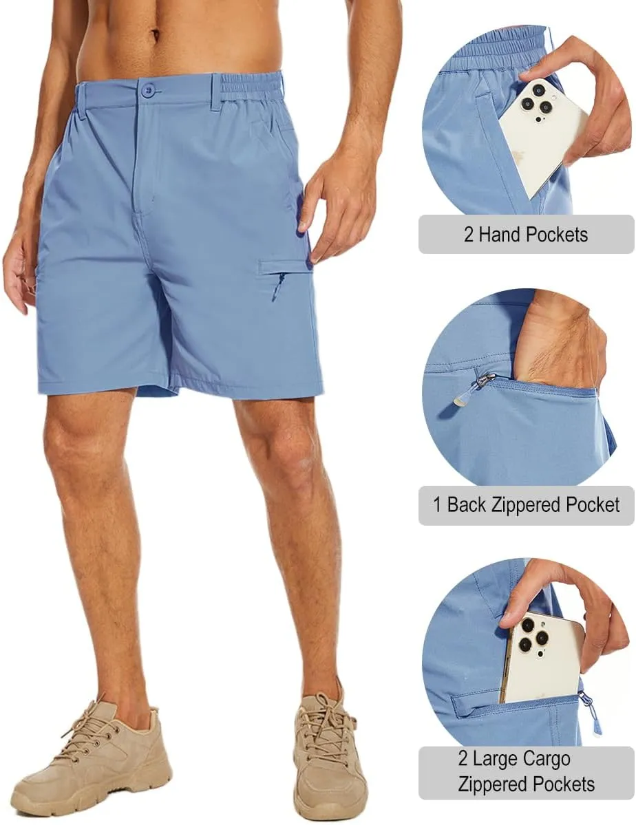 NATUVENIX Hiking Shorts Men, Quick-Dry Fishing Shorts for Men Lightweight Stretch Work Shorts Causal Travel