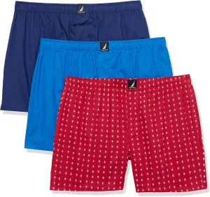 Nautica Men's Cotton Woven 3 Pack Boxer