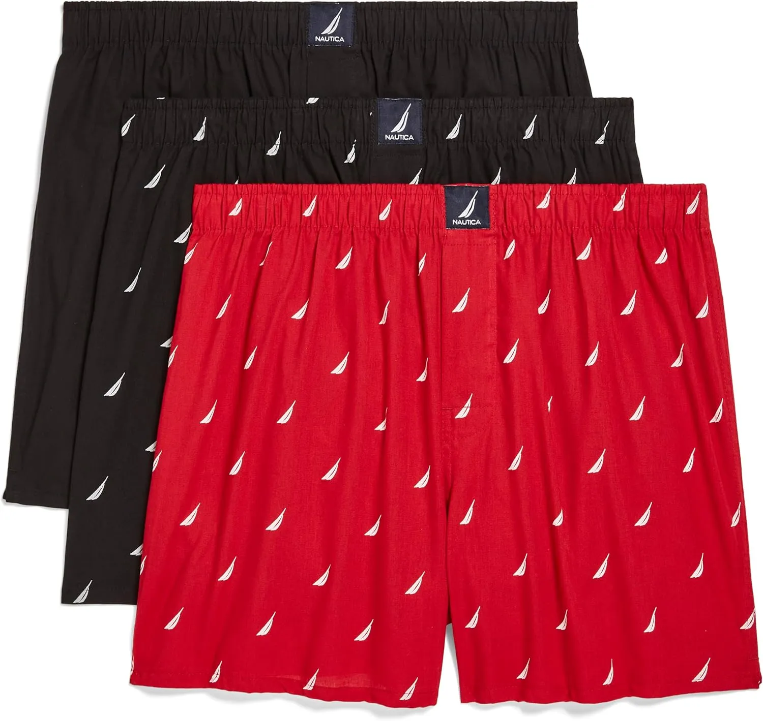 Nautica Men's Cotton Woven 3 Pack Boxer