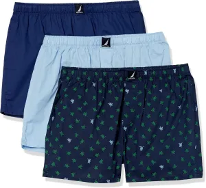 Nautica Men's Cotton Woven 3 Pack Boxer