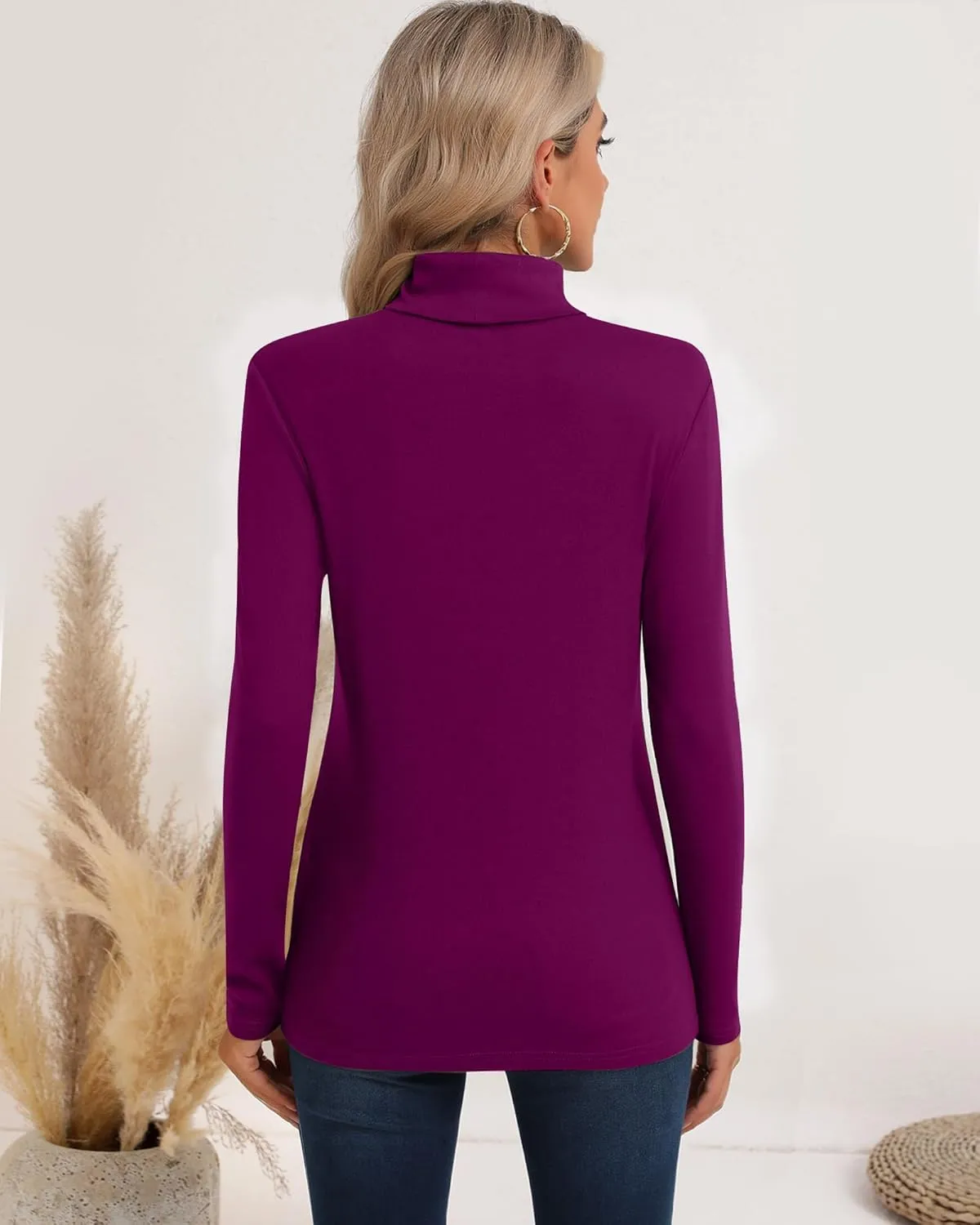 Neer 3 Pack Cotton Women's Turtleneck Long Sleeve Tops Thermal Underwear Base Layer Fall Winter Shirts Sweater