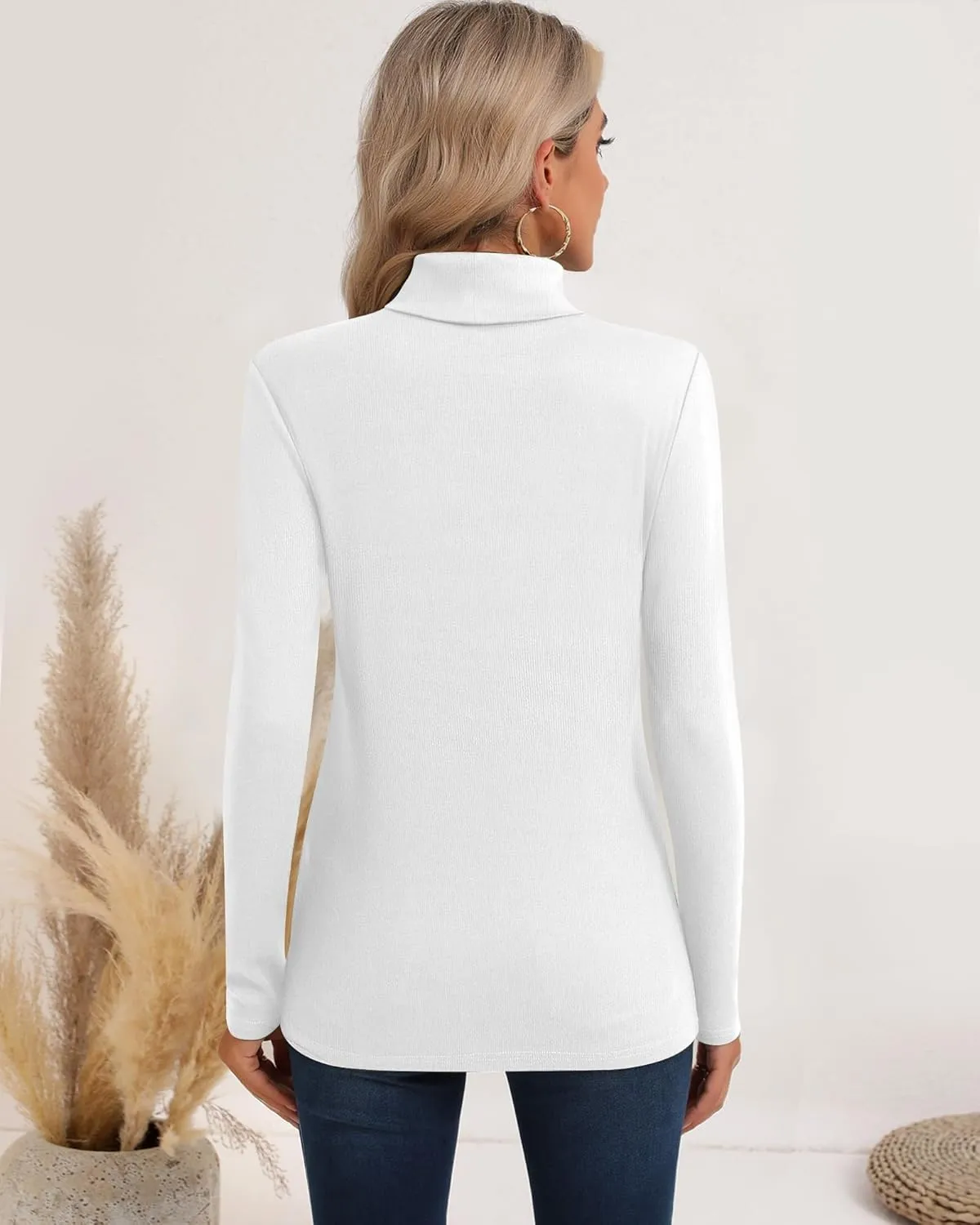 Neer 3 Pack Cotton Women's Turtleneck Long Sleeve Tops Thermal Underwear Base Layer Fall Winter Shirts Sweater