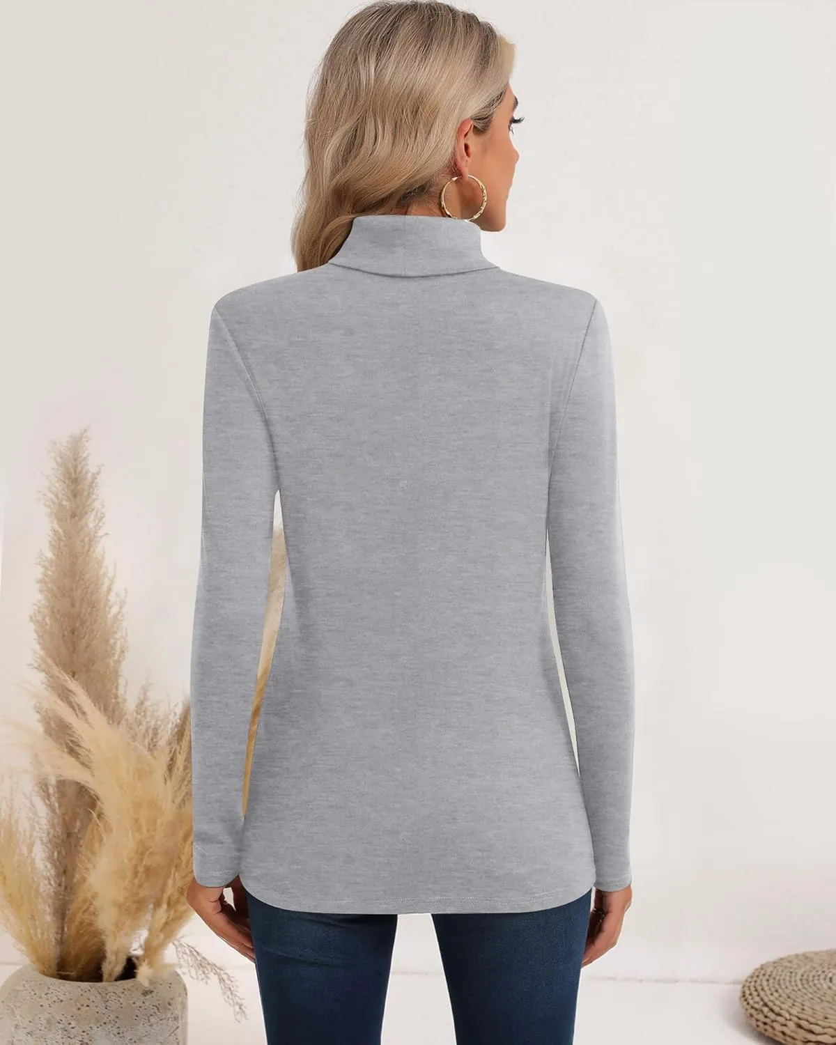 Neer 3 Pack Cotton Women's Turtleneck Long Sleeve Tops Thermal Underwear Base Layer Fall Winter Shirts Sweater