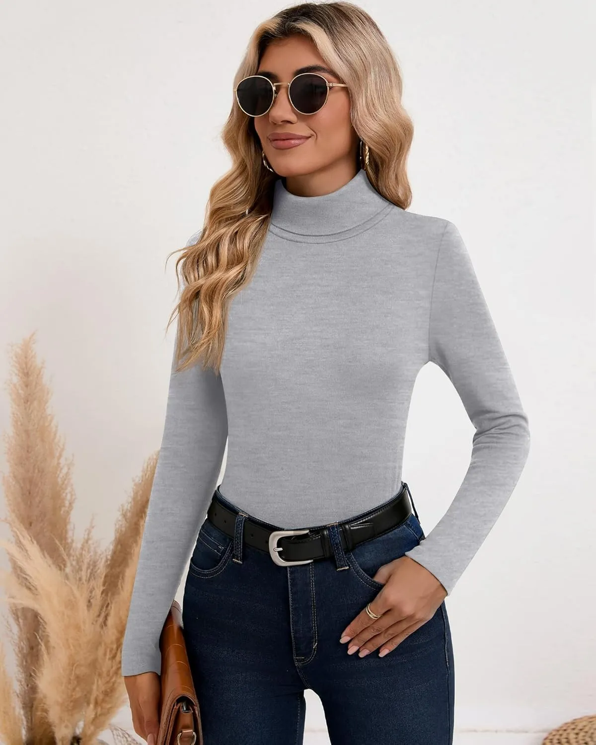 Neer 3 Pack Cotton Women's Turtleneck Long Sleeve Tops Thermal Underwear Base Layer Fall Winter Shirts Sweater