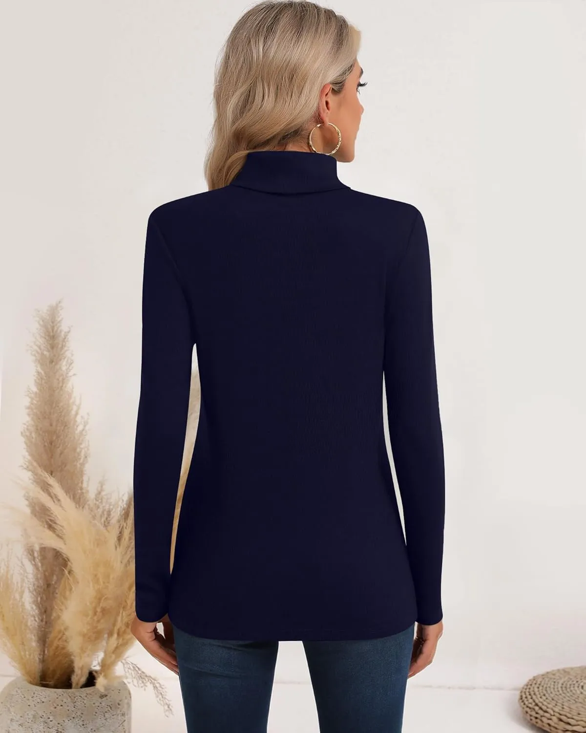 Neer 3 Pack Cotton Women's Turtleneck Long Sleeve Tops Thermal Underwear Base Layer Fall Winter Shirts Sweater