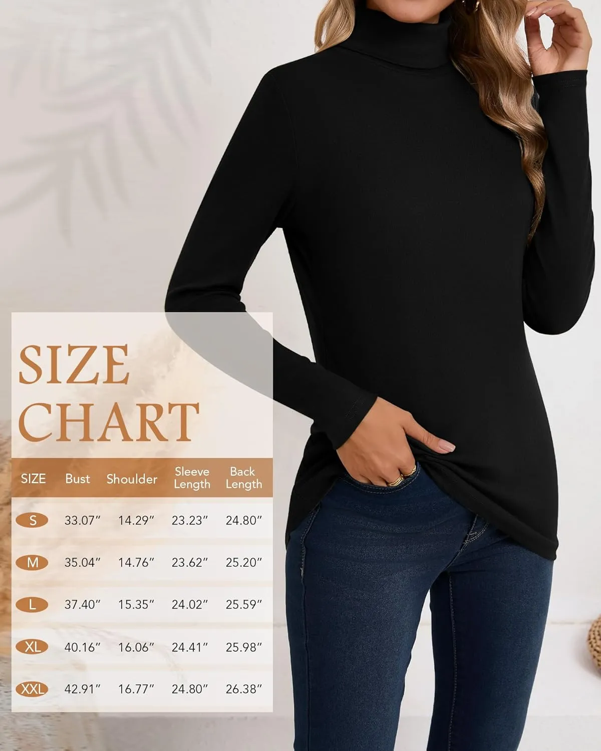 Neer 3 Pack Cotton Women's Turtleneck Long Sleeve Tops Thermal Underwear Base Layer Fall Winter Shirts Sweater