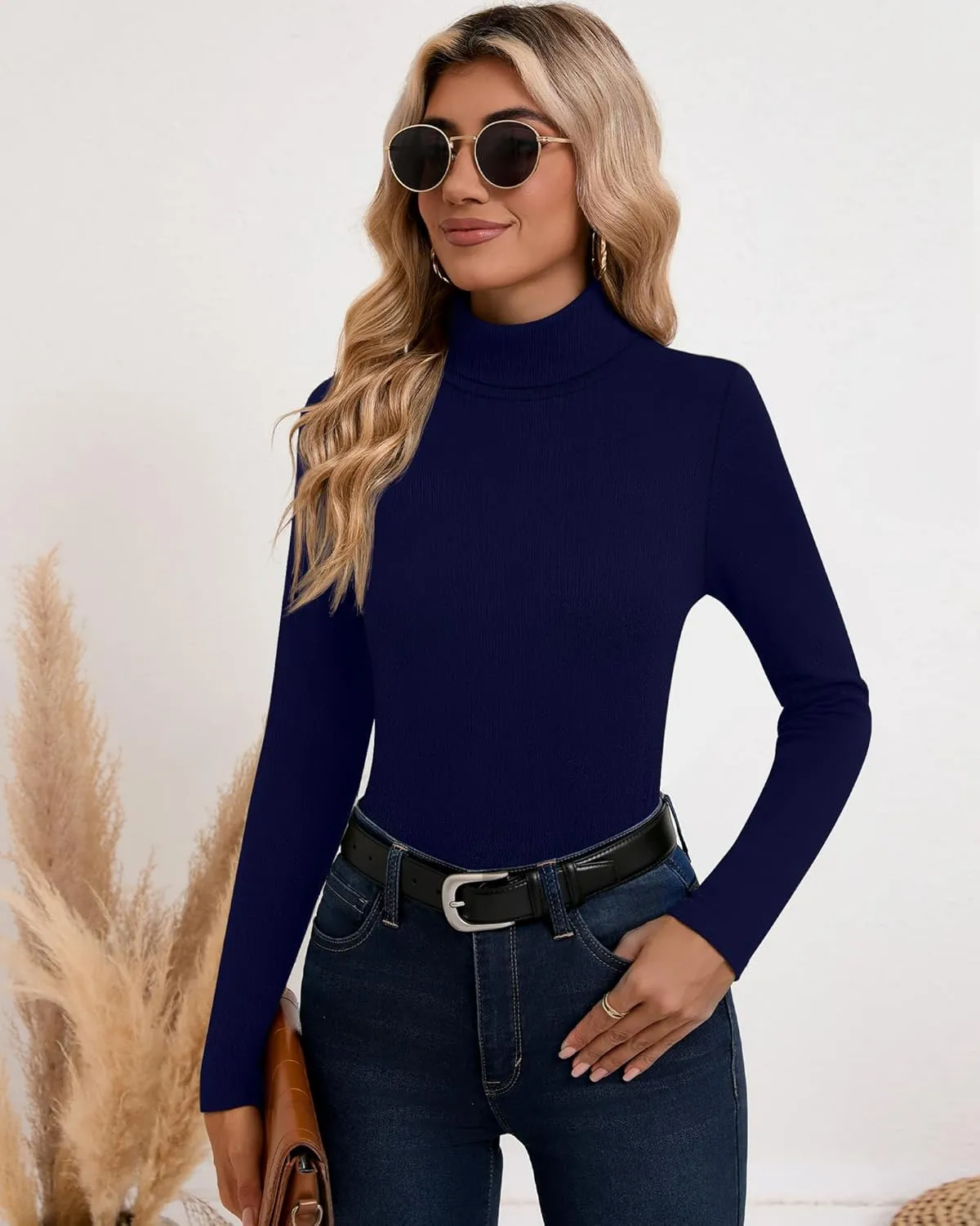 Neer 3 Pack Cotton Women's Turtleneck Long Sleeve Tops Thermal Underwear Base Layer Fall Winter Shirts Sweater