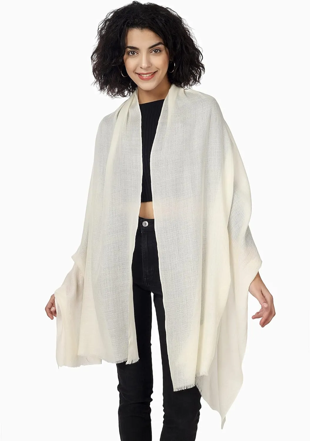 PASHWRAP Ultra-Thin Merino Wool Scarf Soft & Warm Kashmiri Cashmere Wrap for Women, Valentine's Gift Pack of 1