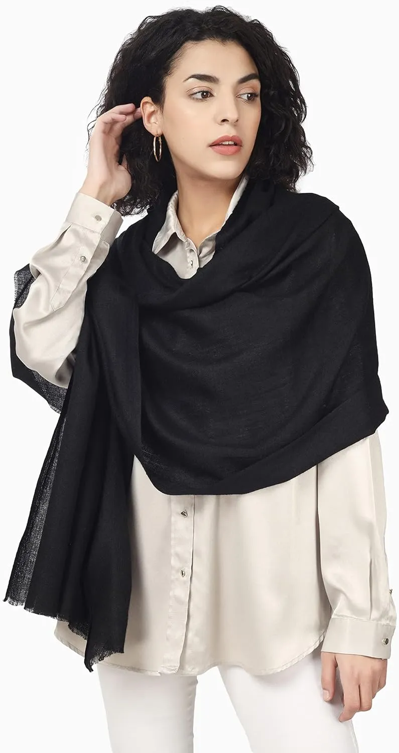 PASHWRAP Ultra-Thin Merino Wool Scarf Soft & Warm Kashmiri Cashmere Wrap for Women, Valentine's Gift Pack of 1