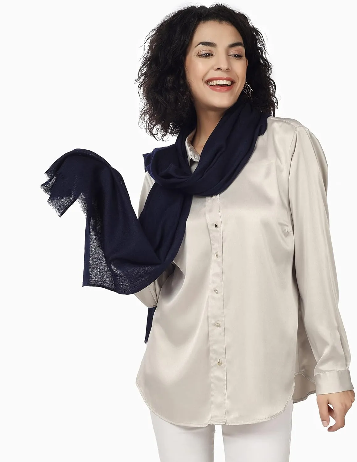 PASHWRAP Ultra-Thin Merino Wool Scarf Soft & Warm Kashmiri Cashmere Wrap for Women, Valentine's Gift Pack of 1