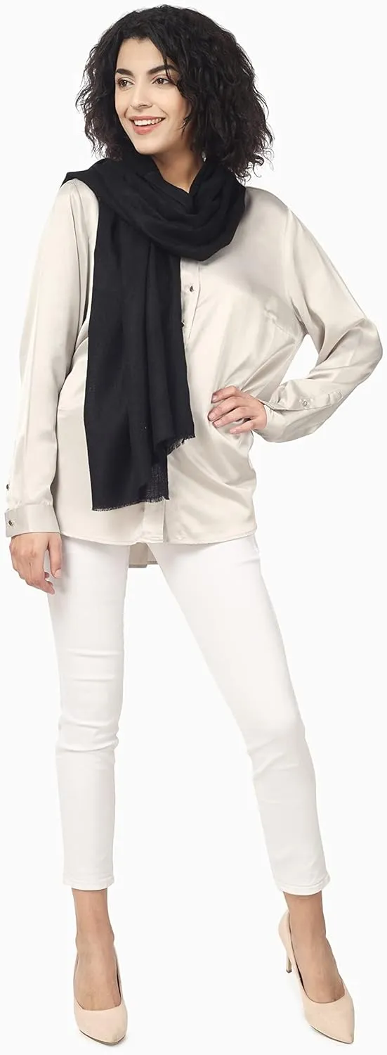 PASHWRAP Ultra-Thin Merino Wool Scarf Soft & Warm Kashmiri Cashmere Wrap for Women, Valentine's Gift Pack of 1