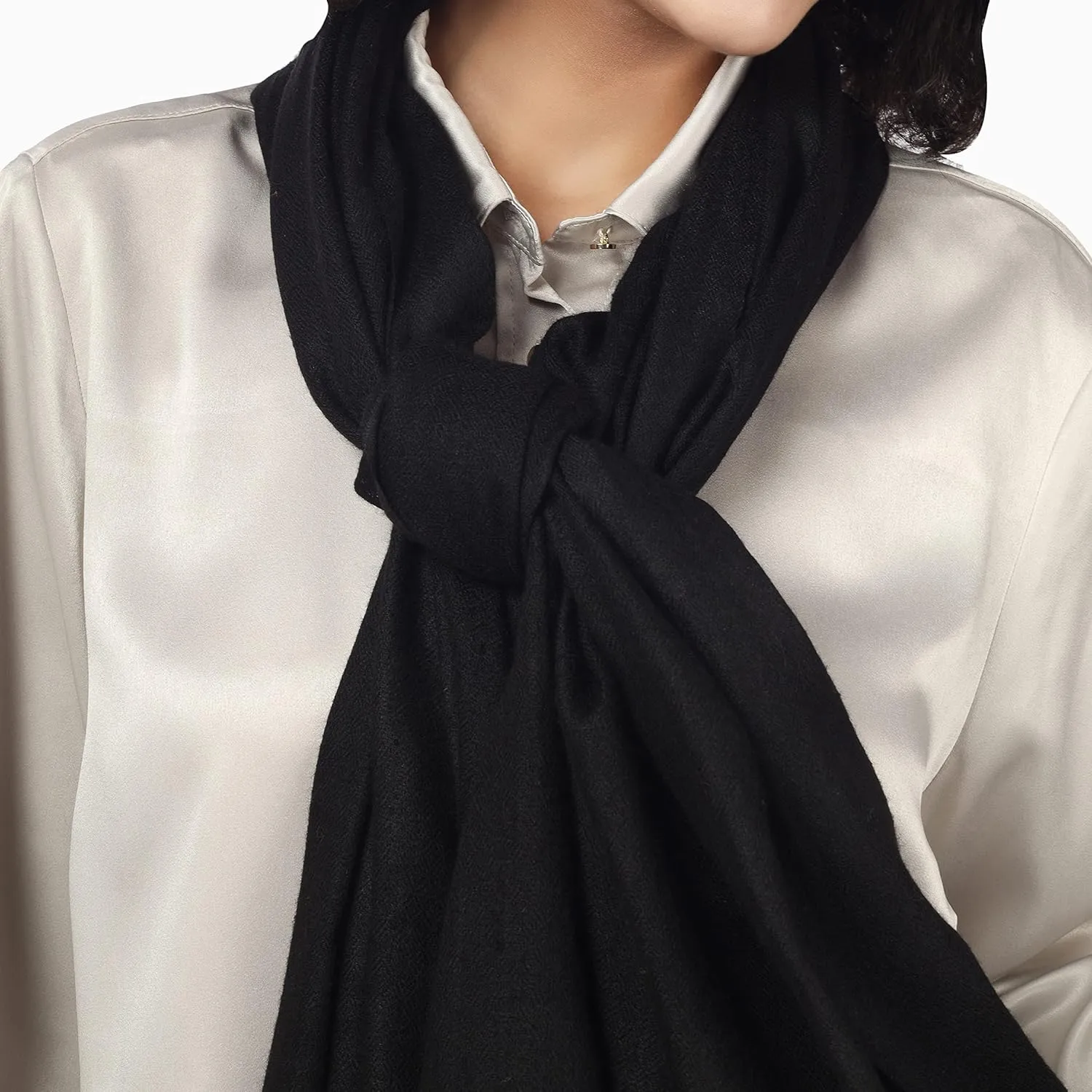 PASHWRAP Ultra-Thin Merino Wool Scarf Soft & Warm Kashmiri Cashmere Wrap for Women, Valentine's Gift Pack of 1