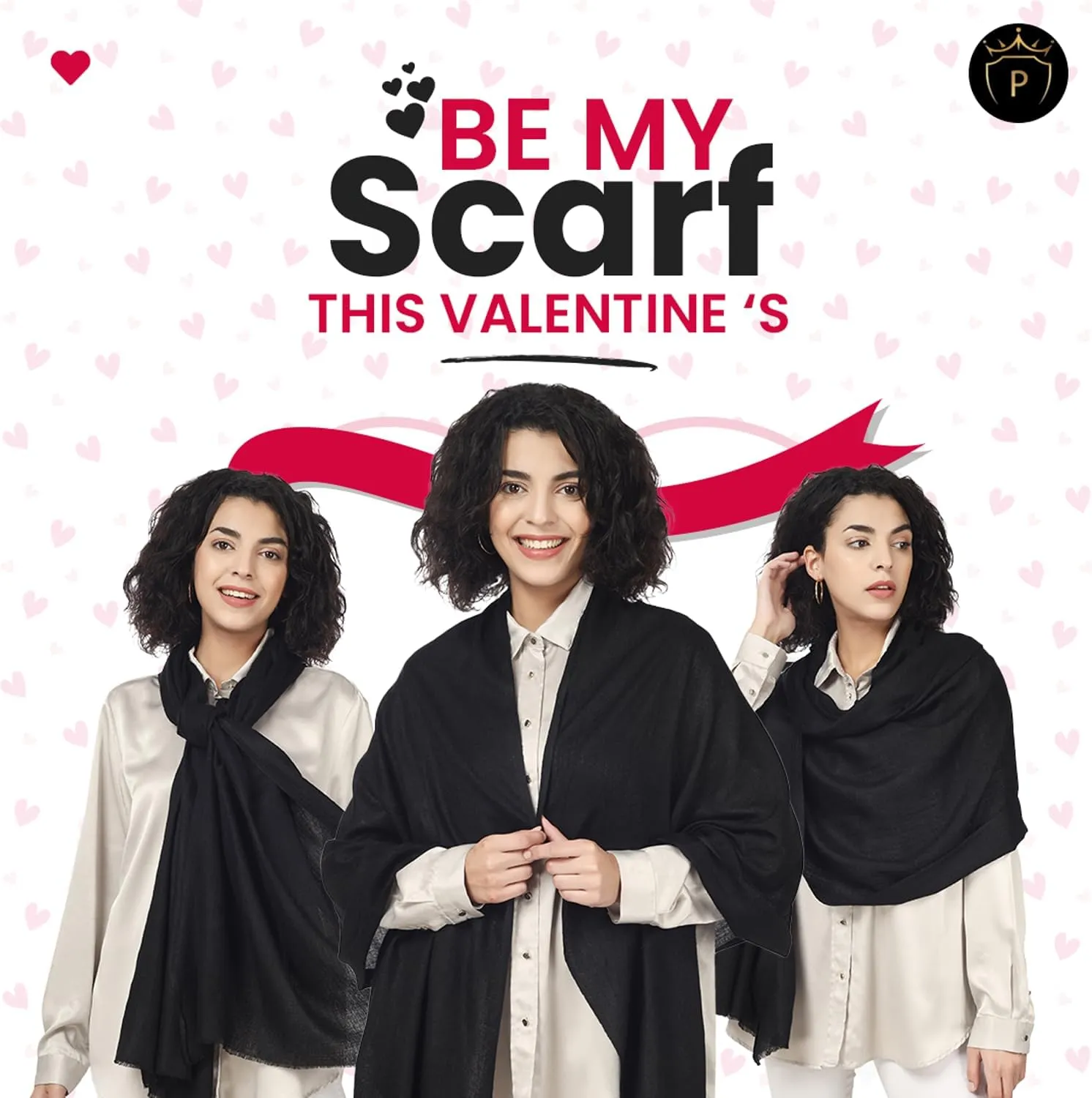 PASHWRAP Ultra-Thin Merino Wool Scarf Soft & Warm Kashmiri Cashmere Wrap for Women, Valentine's Gift Pack of 1
