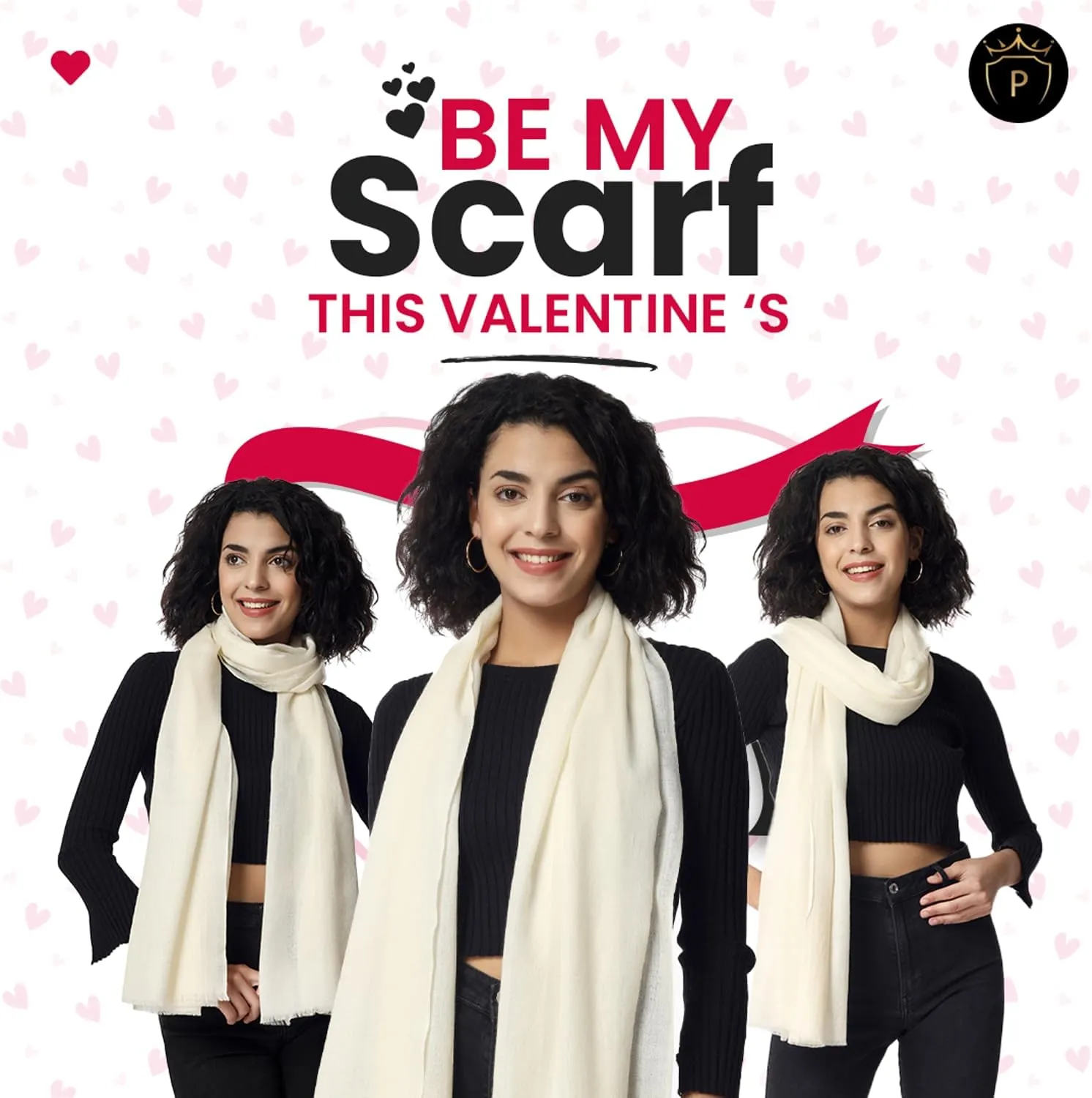 PASHWRAP Ultra-Thin Merino Wool Scarf Soft & Warm Kashmiri Cashmere Wrap for Women, Valentine's Gift Pack of 1