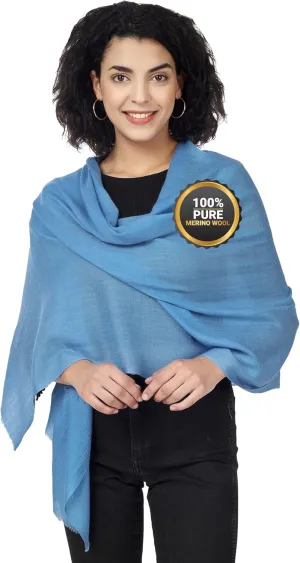 PASHWRAP Ultra-Thin Merino Wool Scarf Soft & Warm Kashmiri Cashmere Wrap for Women, Valentine's Gift Pack of 1