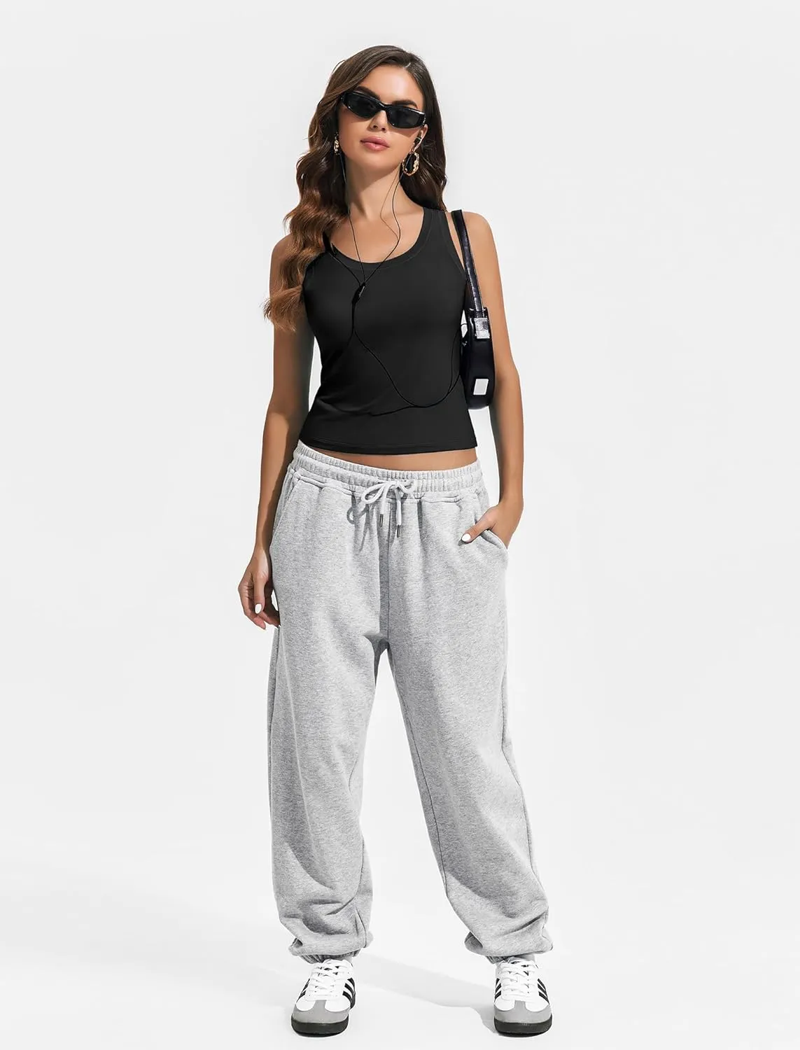 PINSPARK Workout Tops for Women Double Lined Athletic Shirts Scoop Neck Racerback Gym Tanks Sleeveless Tight Crop Yoga Top