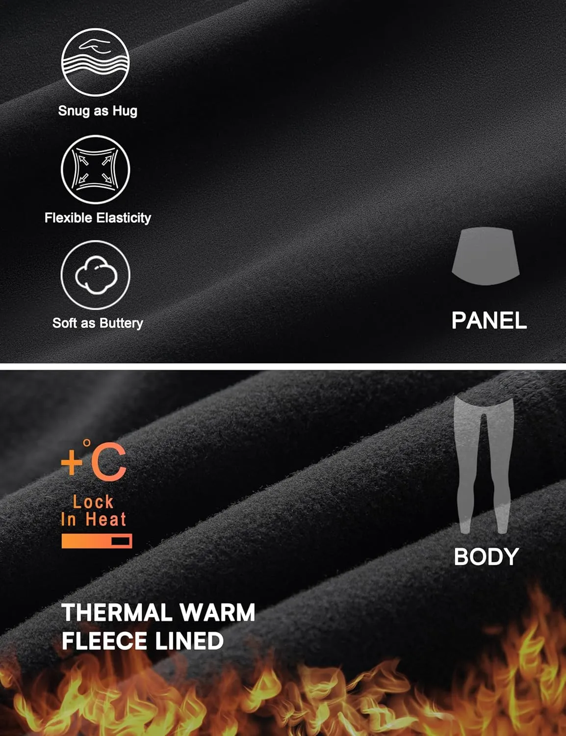 POSHDIVAH Women's Maternity Fleece Lined Leggings with Pockets Over The Belly Pregnancy Thermal Warm Winter Workout Pants