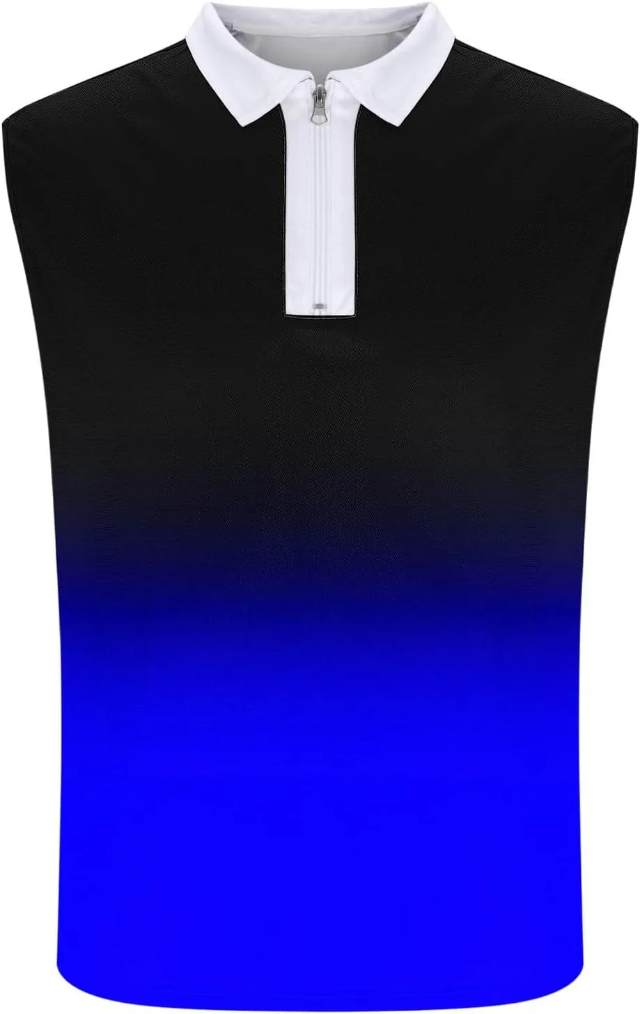 Quarter Zip Collared Pullover Tops Men Muscle Fit Sleeveless Shirts Tie Dye Vintage Tees Summer Beach Active Tank Top