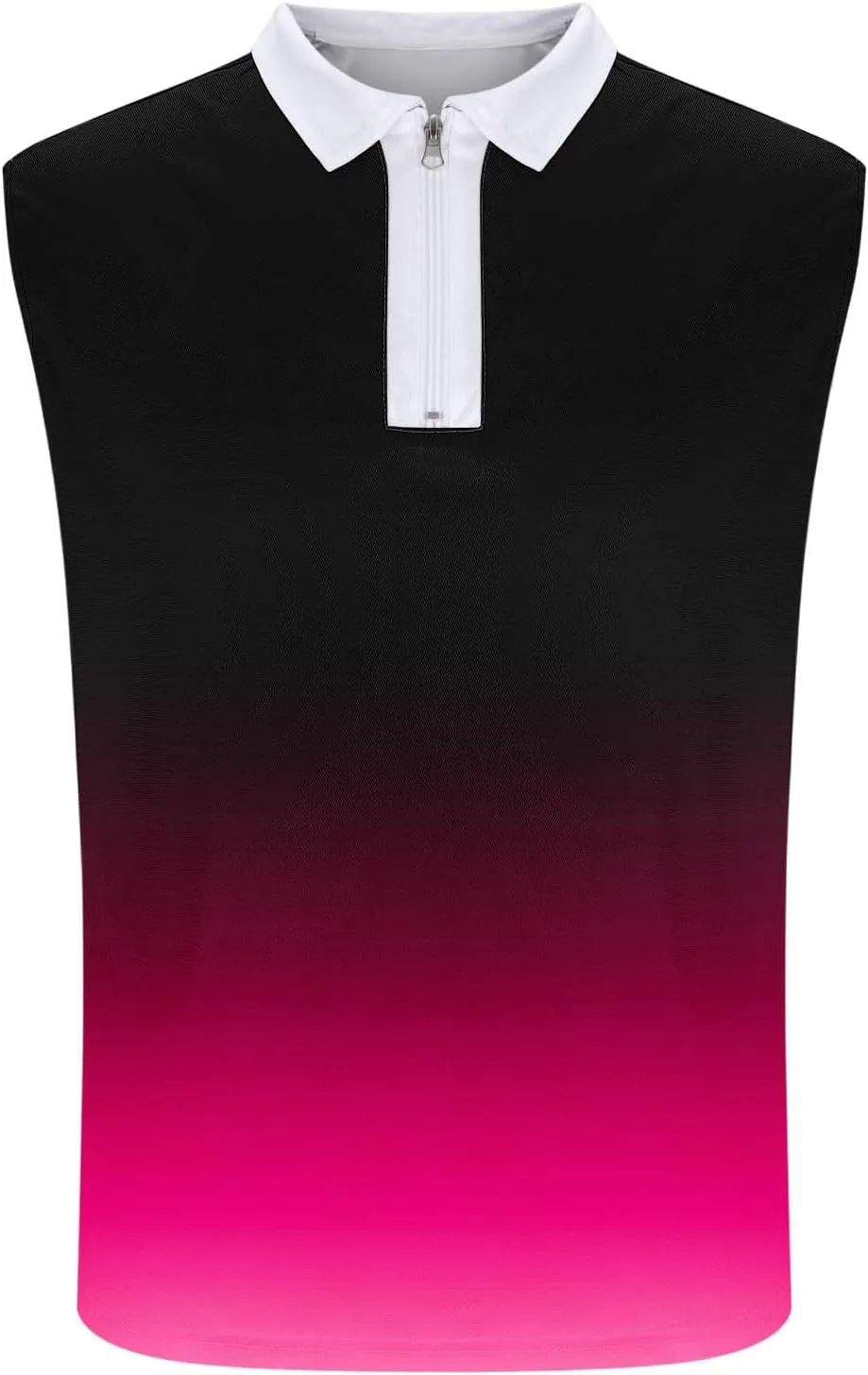 Quarter Zip Collared Pullover Tops Men Muscle Fit Sleeveless Shirts Tie Dye Vintage Tees Summer Beach Active Tank Top