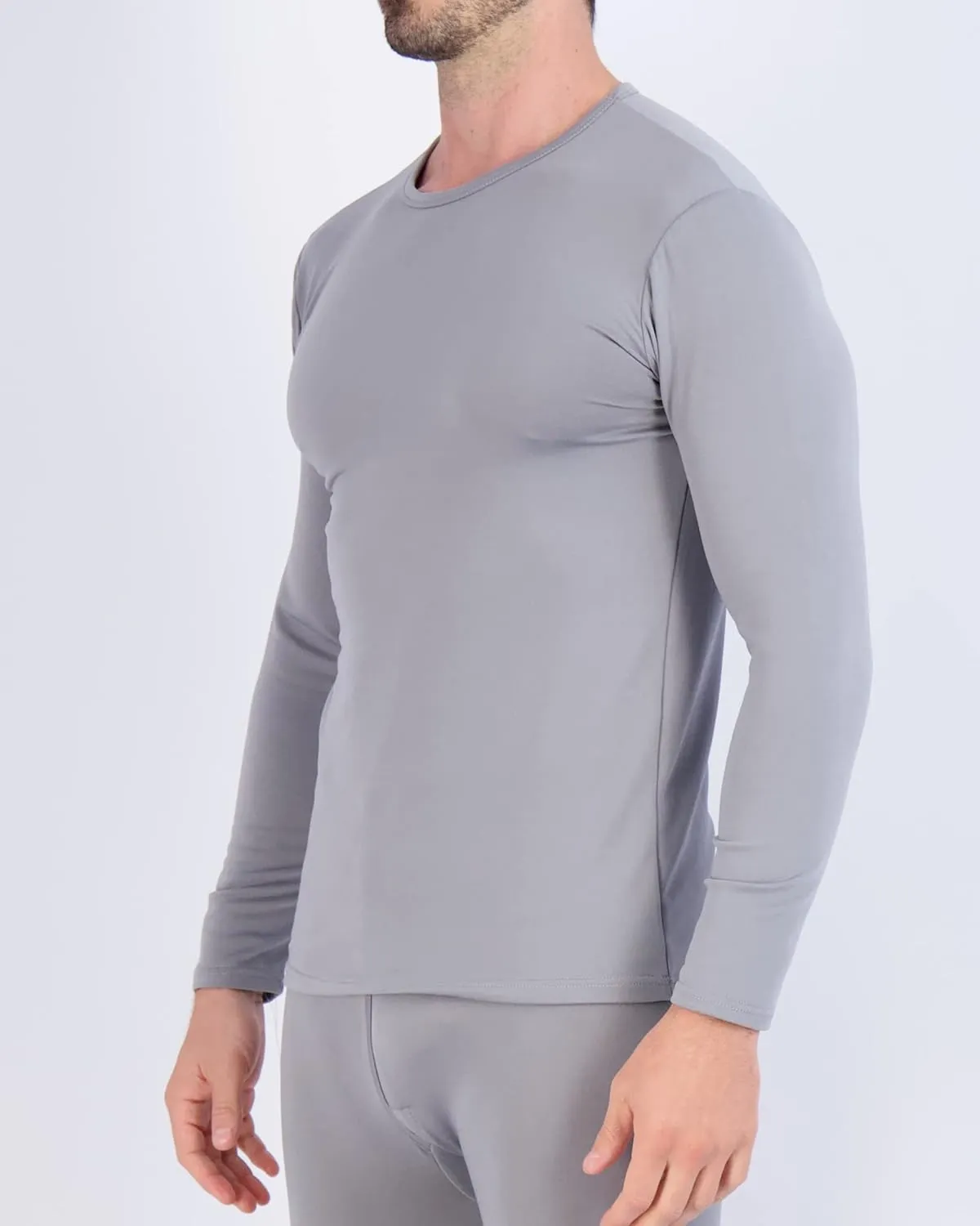 Real Essentials 4 Piece: Men's Thermal Underwear Sets - Long Sleeve Top & Bottom Fleece Long Johns (Available in Big & Tall)
