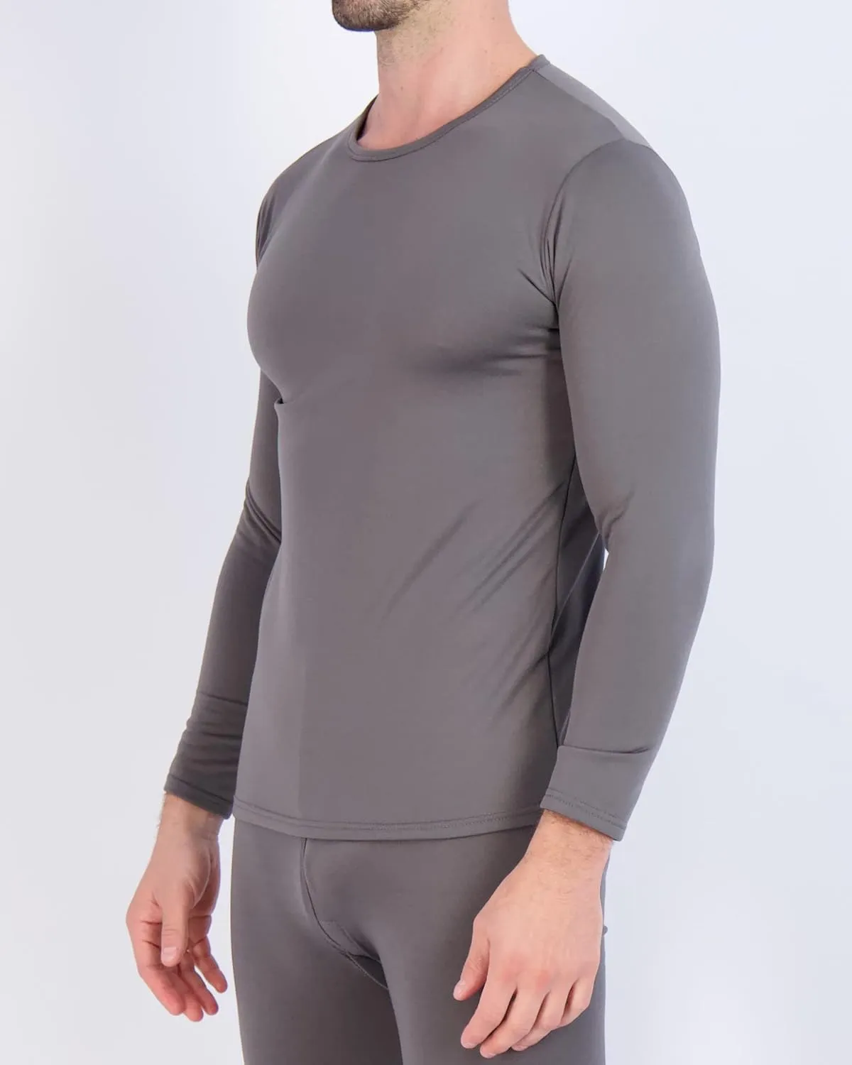 Real Essentials 4 Piece: Men's Thermal Underwear Sets - Long Sleeve Top & Bottom Fleece Long Johns (Available in Big & Tall)