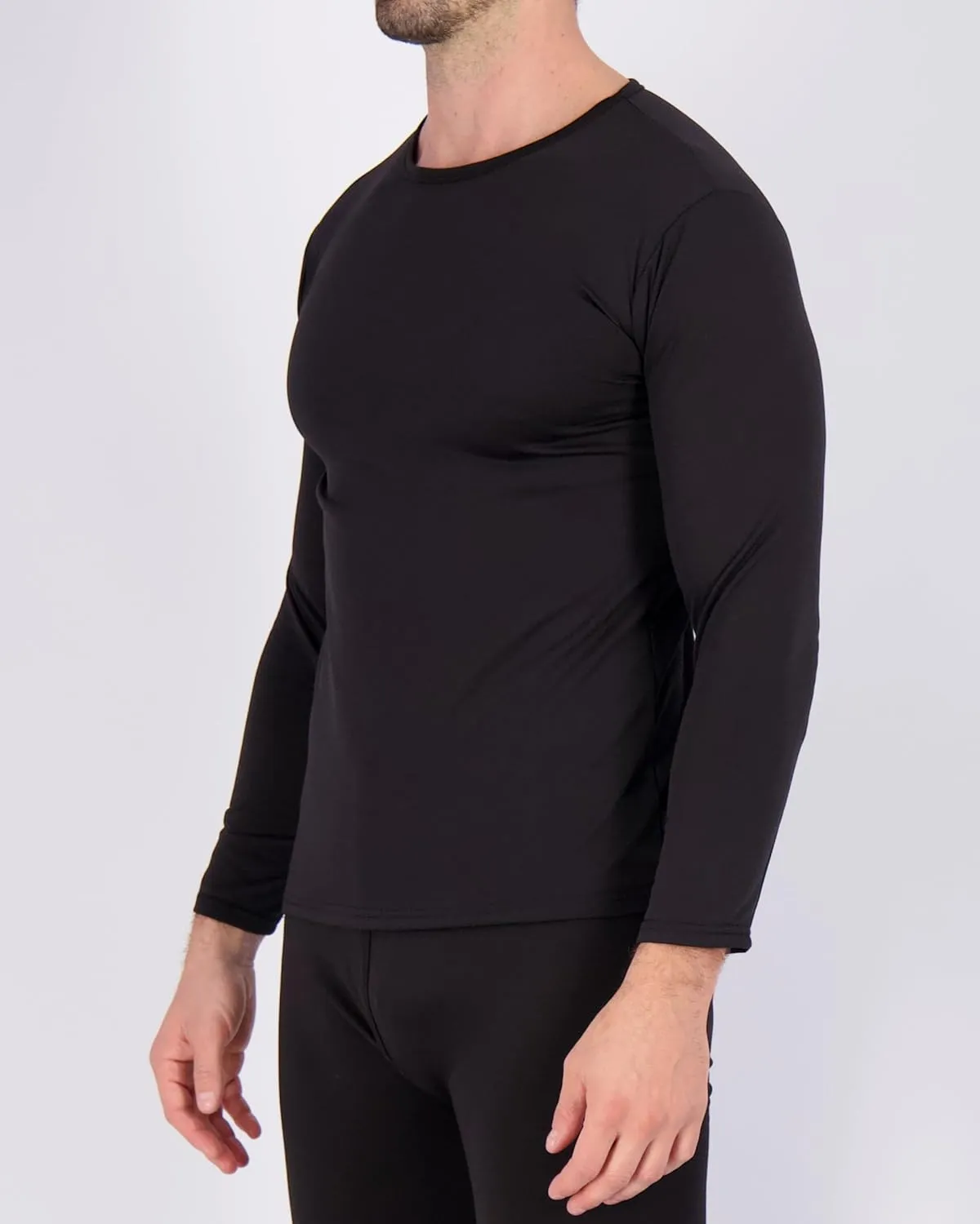 Real Essentials 4 Piece: Men's Thermal Underwear Sets - Long Sleeve Top & Bottom Fleece Long Johns (Available in Big & Tall)