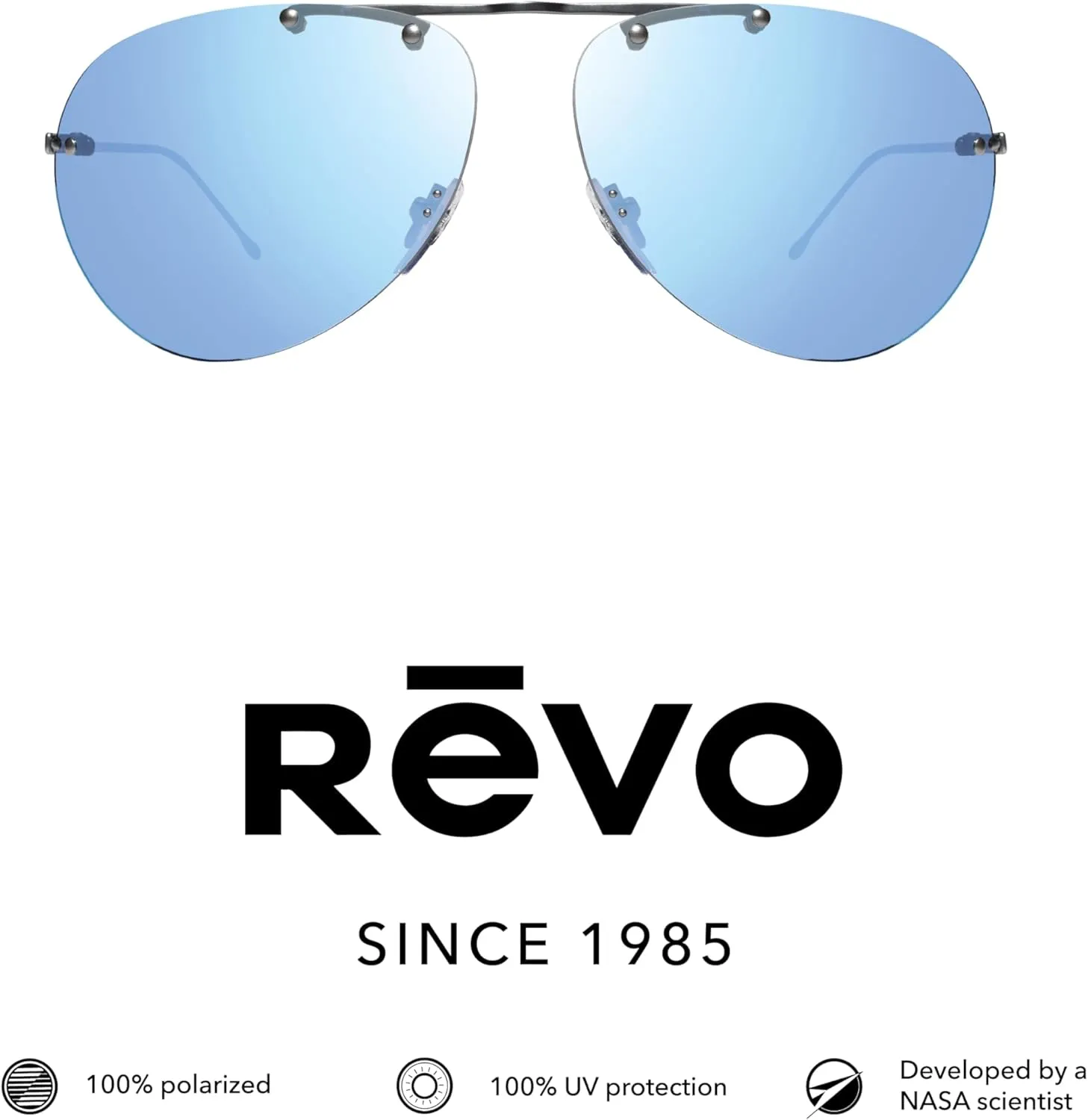 Revo Sunglasses Air 2: Polarized Lens with Rimless Titanium Aviator Frame