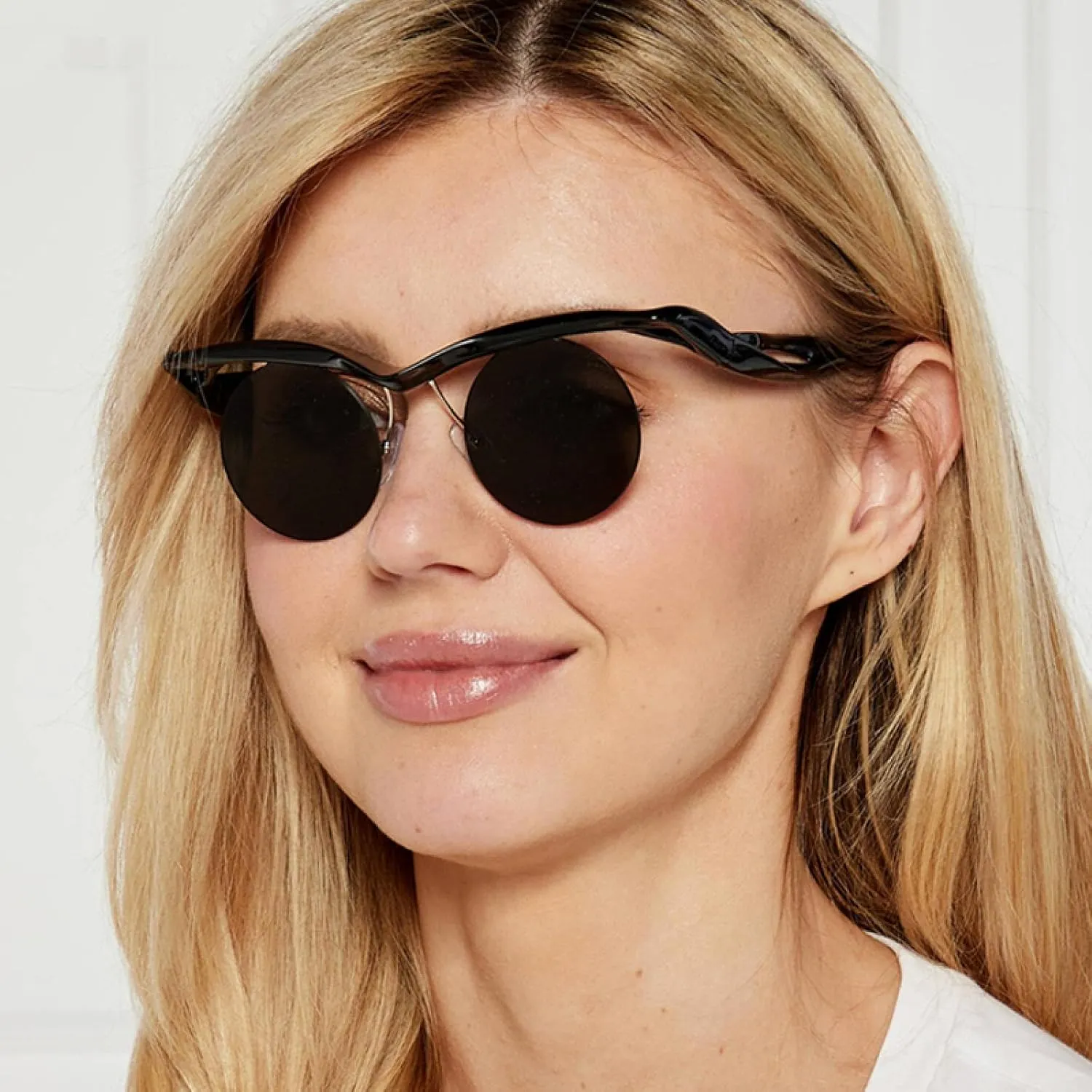 Round Rimless Punk Sunglasses for Women Luxury Special Shape Trendy