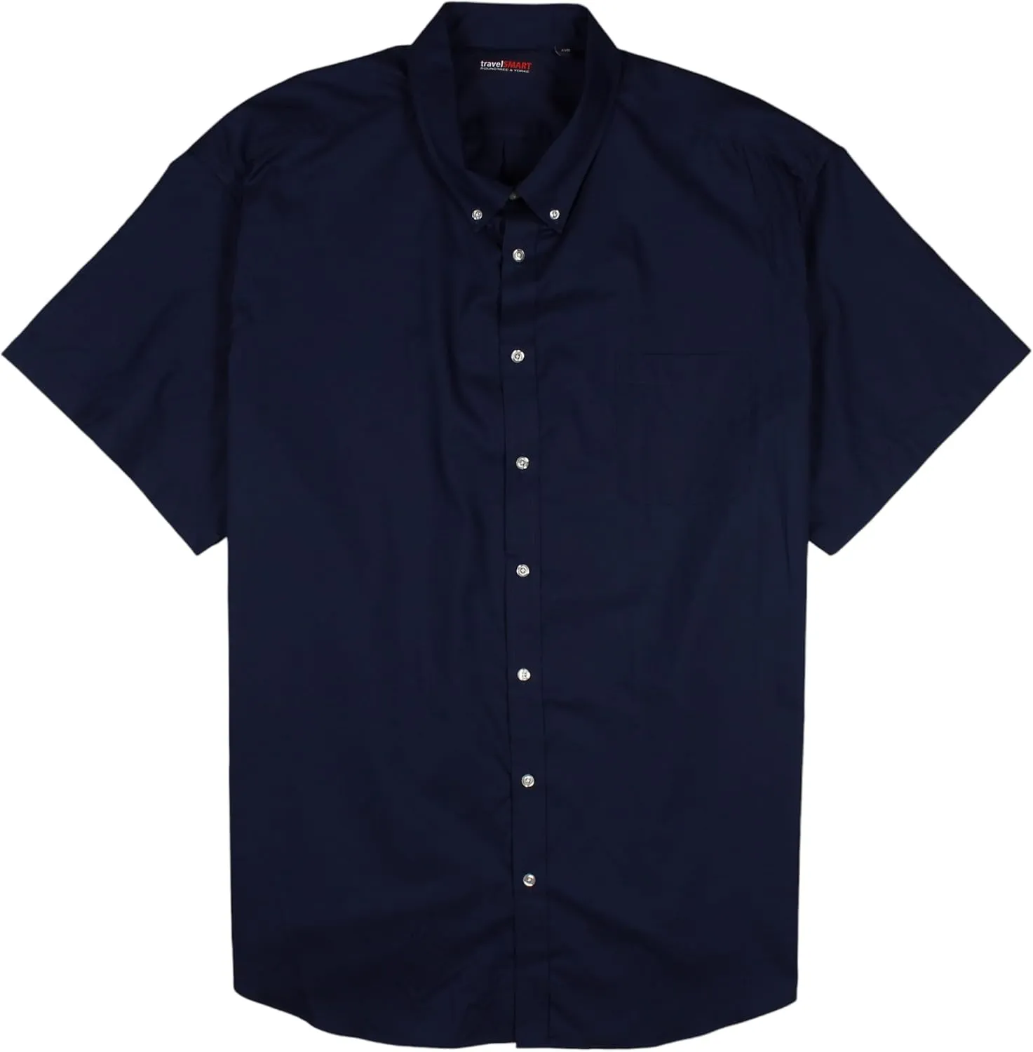 Roundtree & Yorke TravelSMART Men's Big and Tall Short Sleeve Button-Down Shirt Wrinkle Resistant Non-Iron Easy-Care