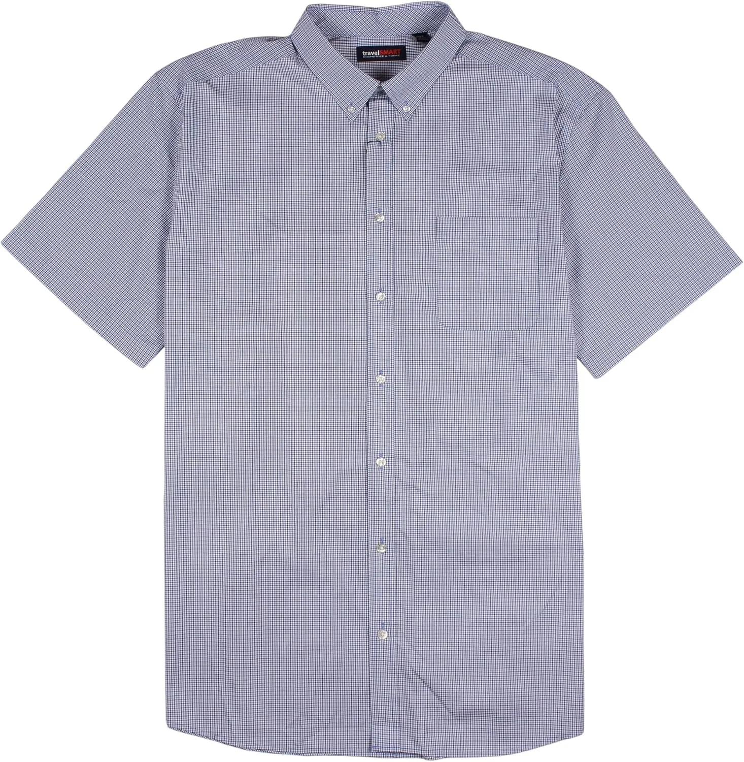 Roundtree & Yorke TravelSMART Men's Big and Tall Short Sleeve Button-Down Shirt Wrinkle Resistant Non-Iron Easy-Care