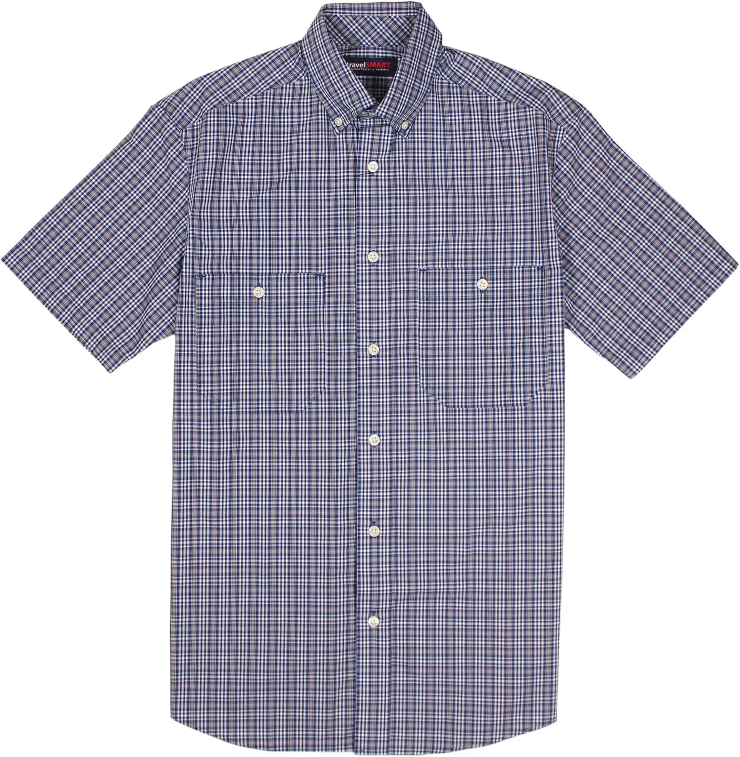 Roundtree & Yorke TravelSMART Men's Short Sleeve Button-Down Shirt with Pockets Non-Iron (Available in Big & Tall)