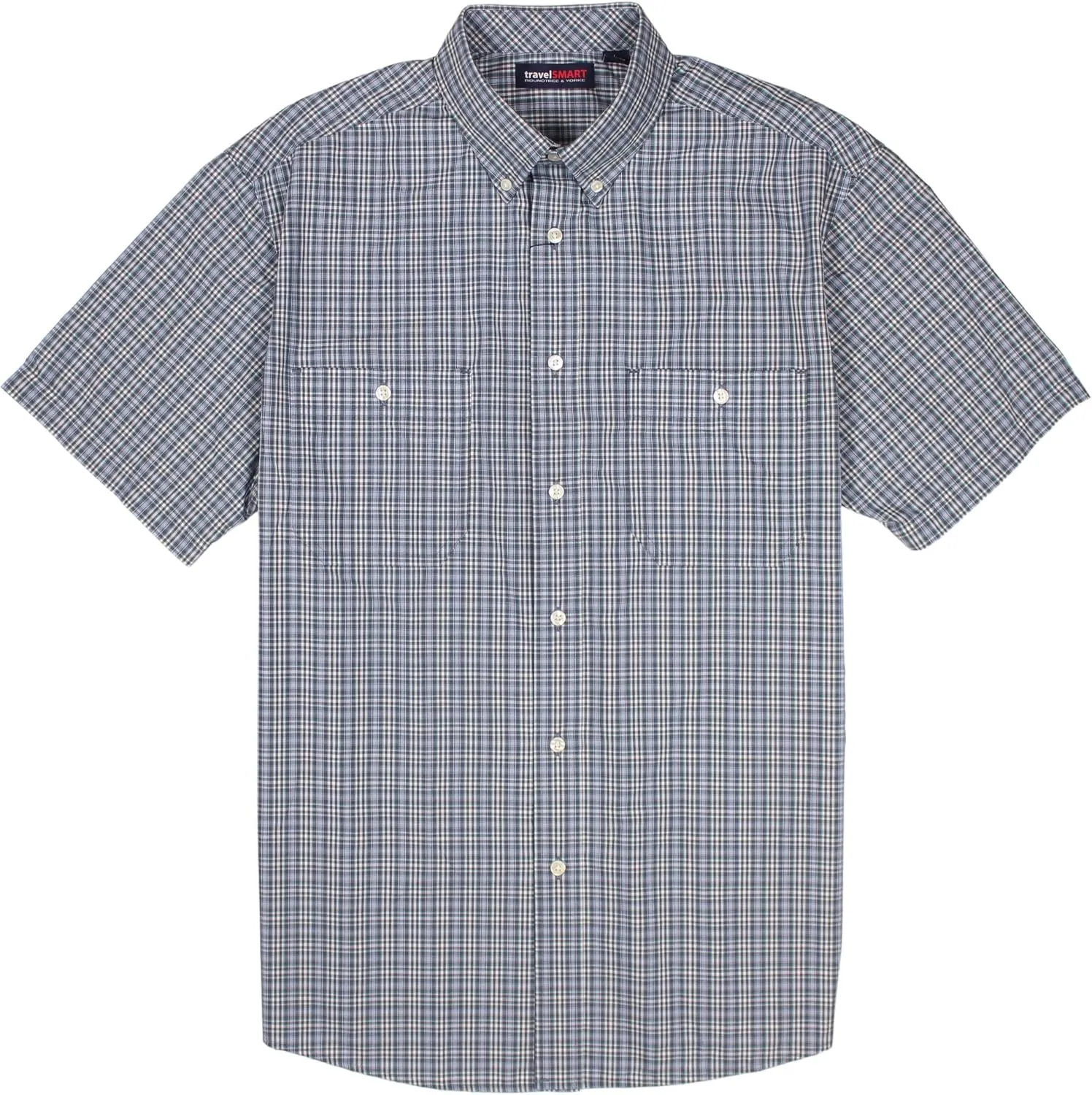 Roundtree & Yorke TravelSMART Men's Short Sleeve Button-Down Shirt with Pockets Non-Iron (Available in Big & Tall)