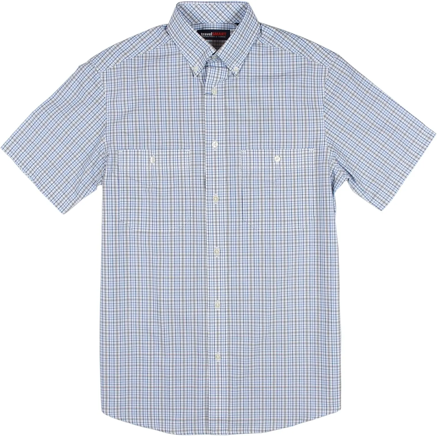 Roundtree & Yorke TravelSMART Men's Short Sleeve Button-Down Shirt with Pockets Non-Iron (Available in Big & Tall)