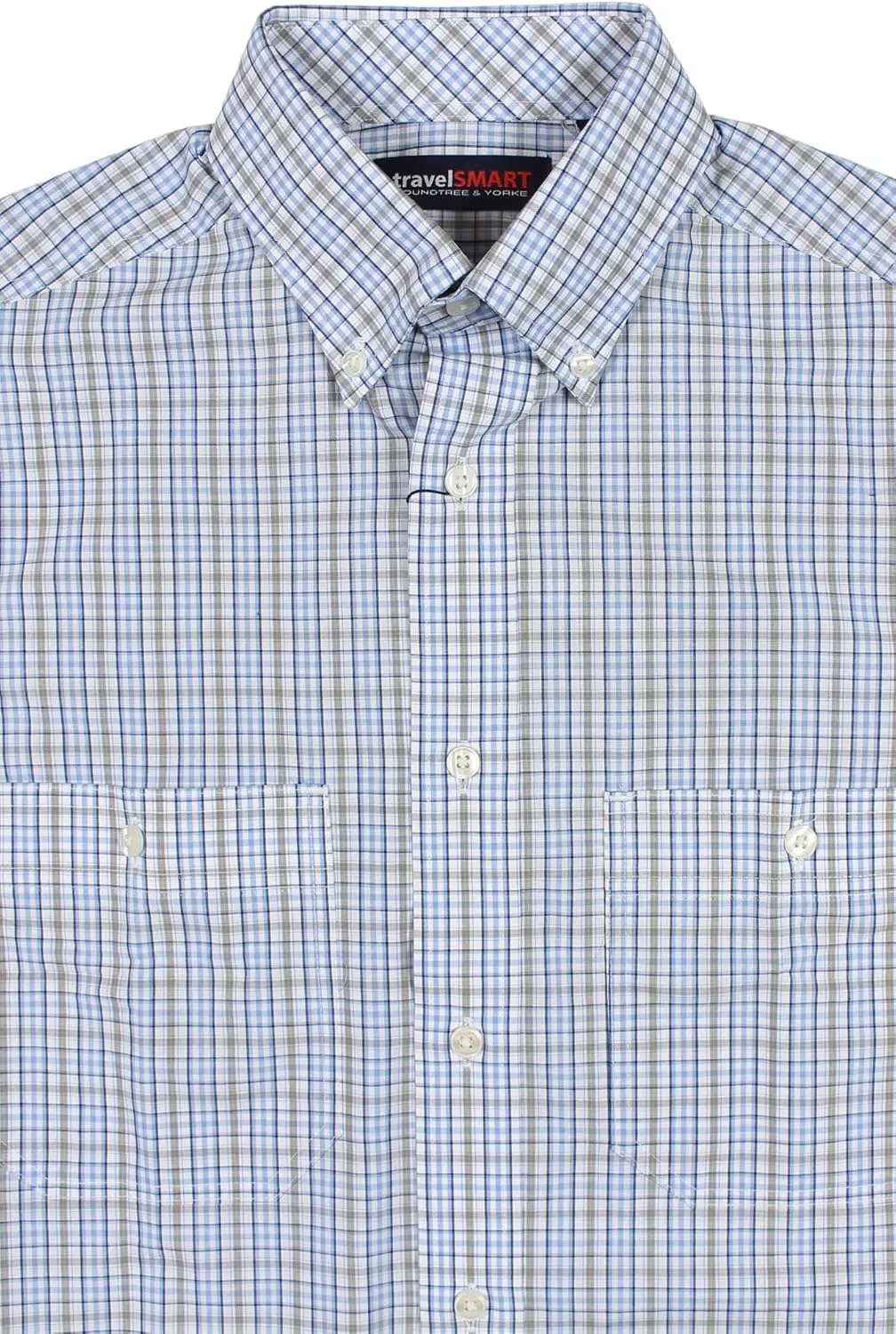 Roundtree & Yorke TravelSMART Men's Short Sleeve Button-Down Shirt with Pockets Non-Iron (Available in Big & Tall)