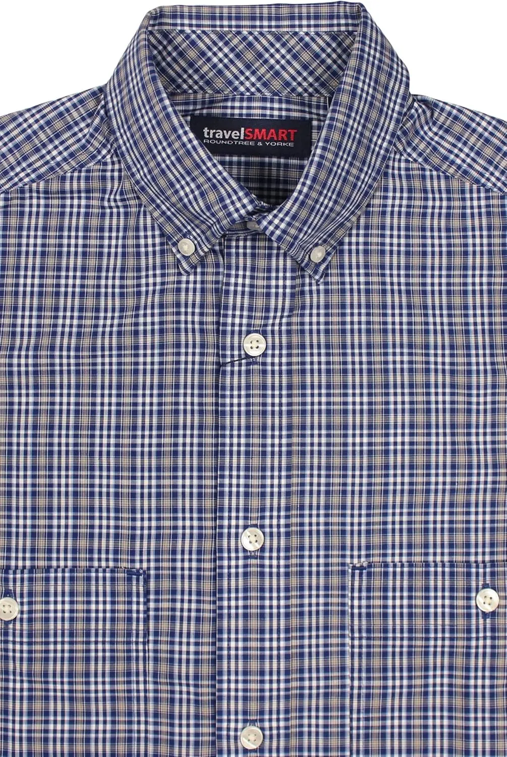Roundtree & Yorke TravelSMART Men's Short Sleeve Button-Down Shirt with Pockets Non-Iron (Available in Big & Tall)
