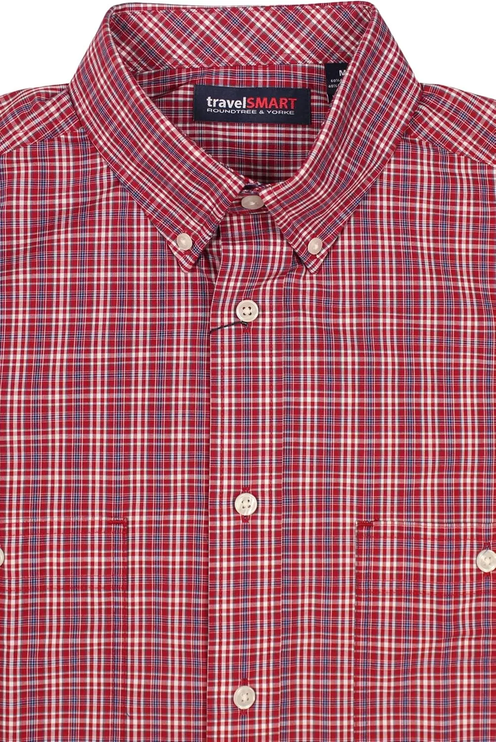 Roundtree & Yorke TravelSMART Men's Short Sleeve Button-Down Shirt with Pockets Non-Iron (Available in Big & Tall)