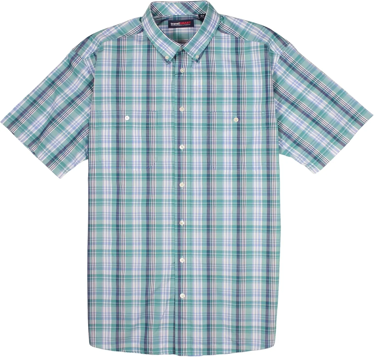 Roundtree & Yorke TravelSMART Men's Short Sleeve Button-Down Shirt with Pockets Non-Iron (Available in Big & Tall)