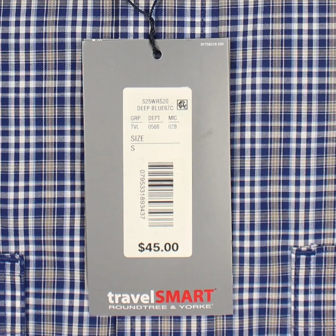 Roundtree & Yorke TravelSMART Men's Short Sleeve Button-Down Shirt with Pockets Non-Iron (Available in Big & Tall)