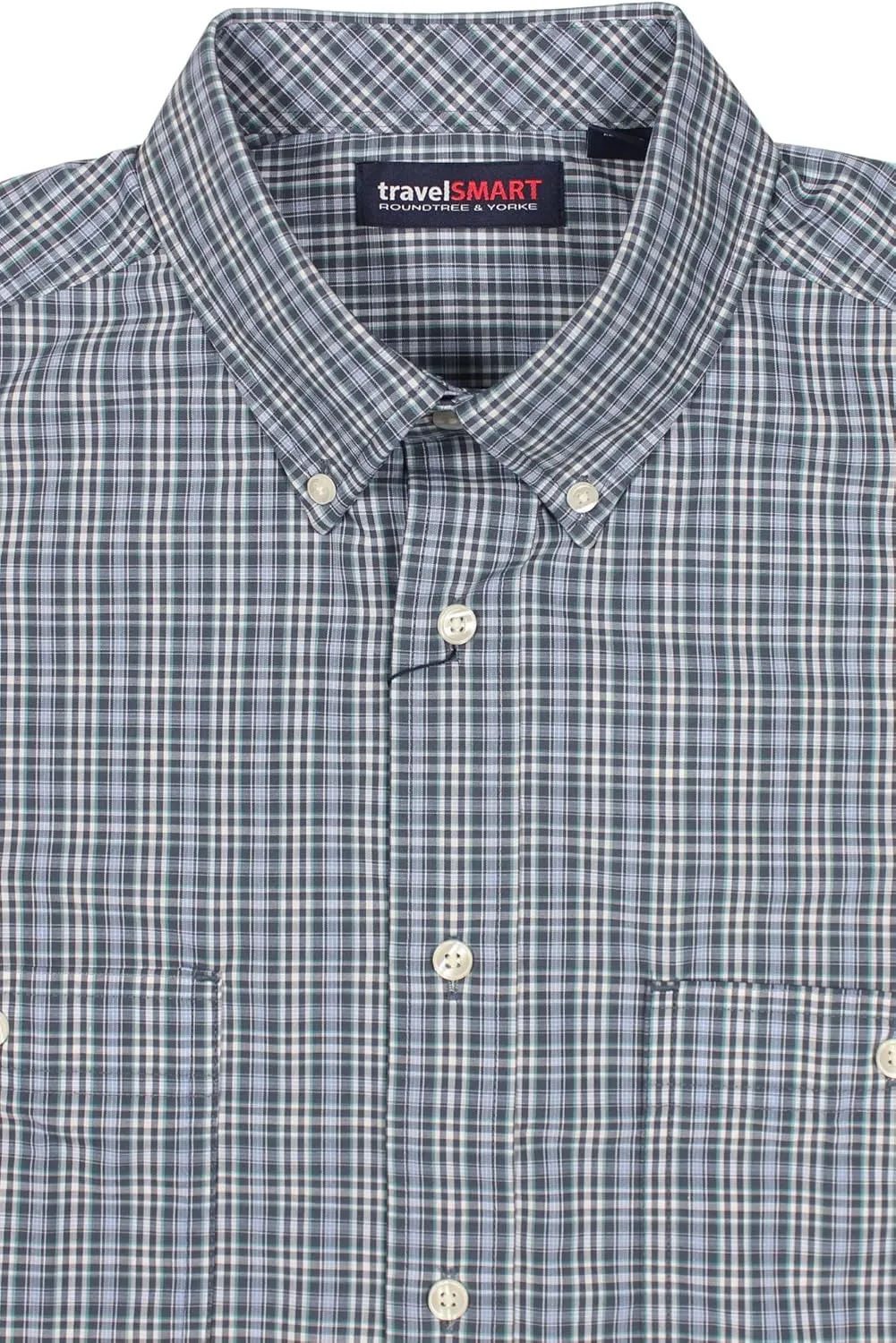 Roundtree & Yorke TravelSMART Men's Short Sleeve Button-Down Shirt with Pockets Non-Iron (Available in Big & Tall)