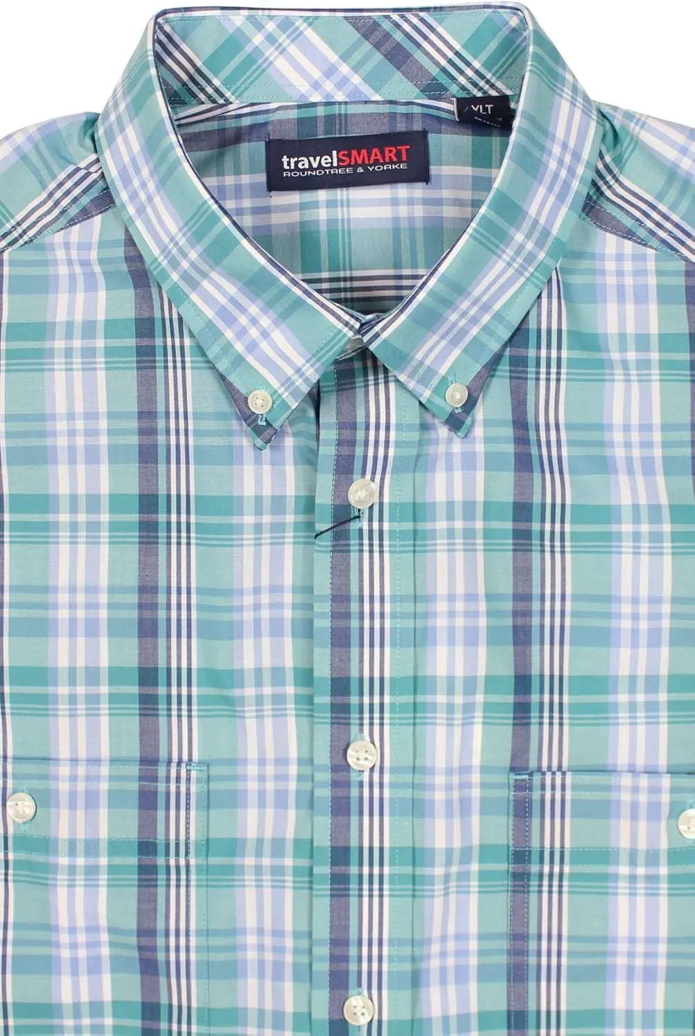 Roundtree & Yorke TravelSMART Men's Short Sleeve Button-Down Shirt with Pockets Non-Iron (Available in Big & Tall)