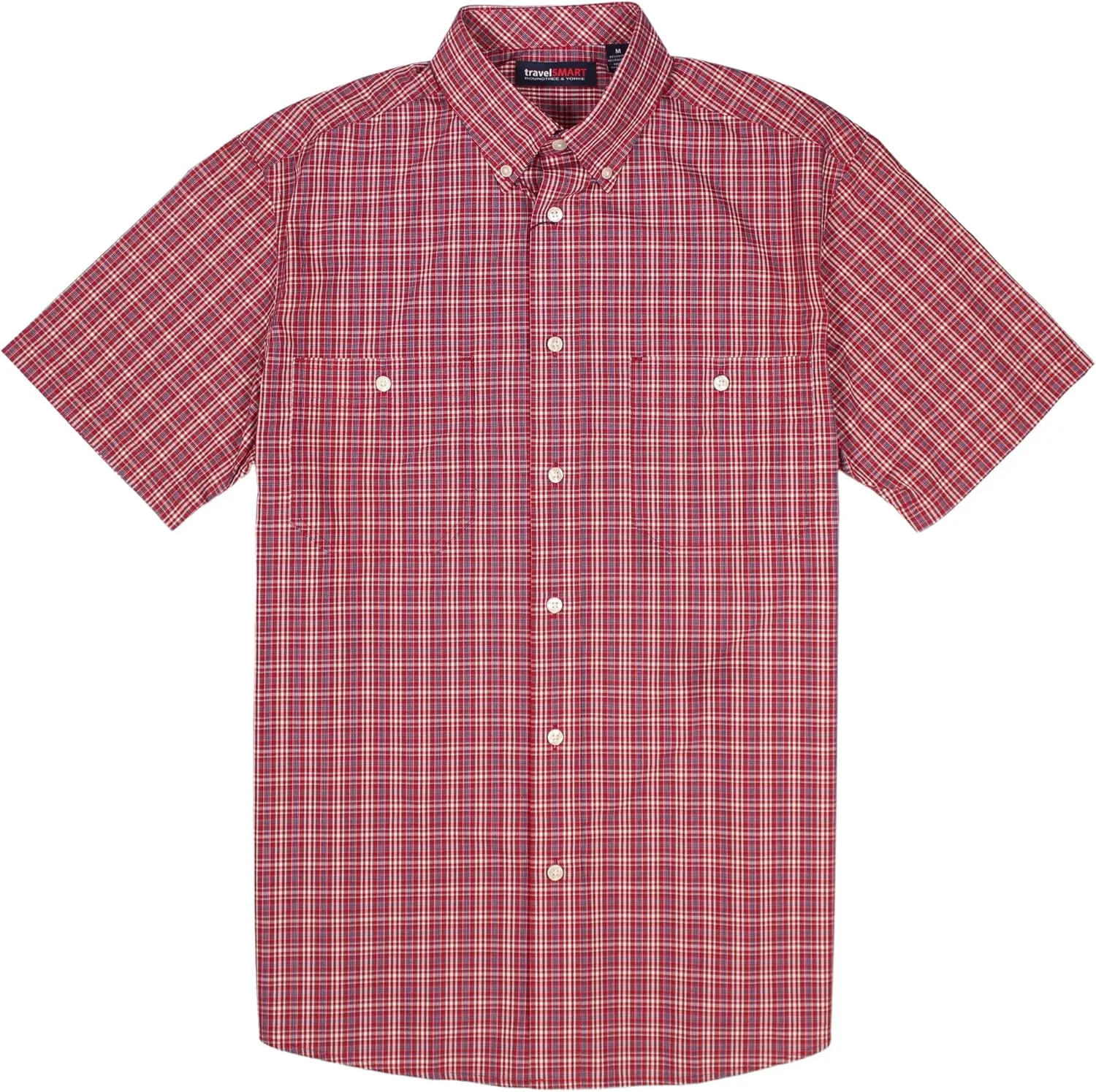 Roundtree & Yorke TravelSMART Men's Short Sleeve Button-Down Shirt with Pockets Non-Iron (Available in Big & Tall)