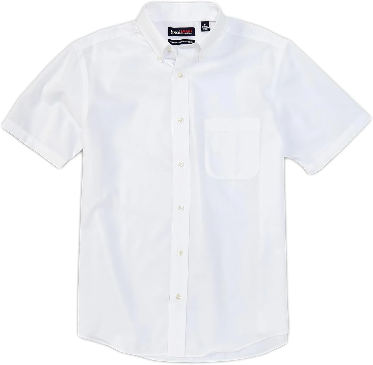 Roundtree & Yorke TravelSMART Men's Short Sleeve Button-Down Shirt Wrinkle Resistant Non-Iron Regular Sizes