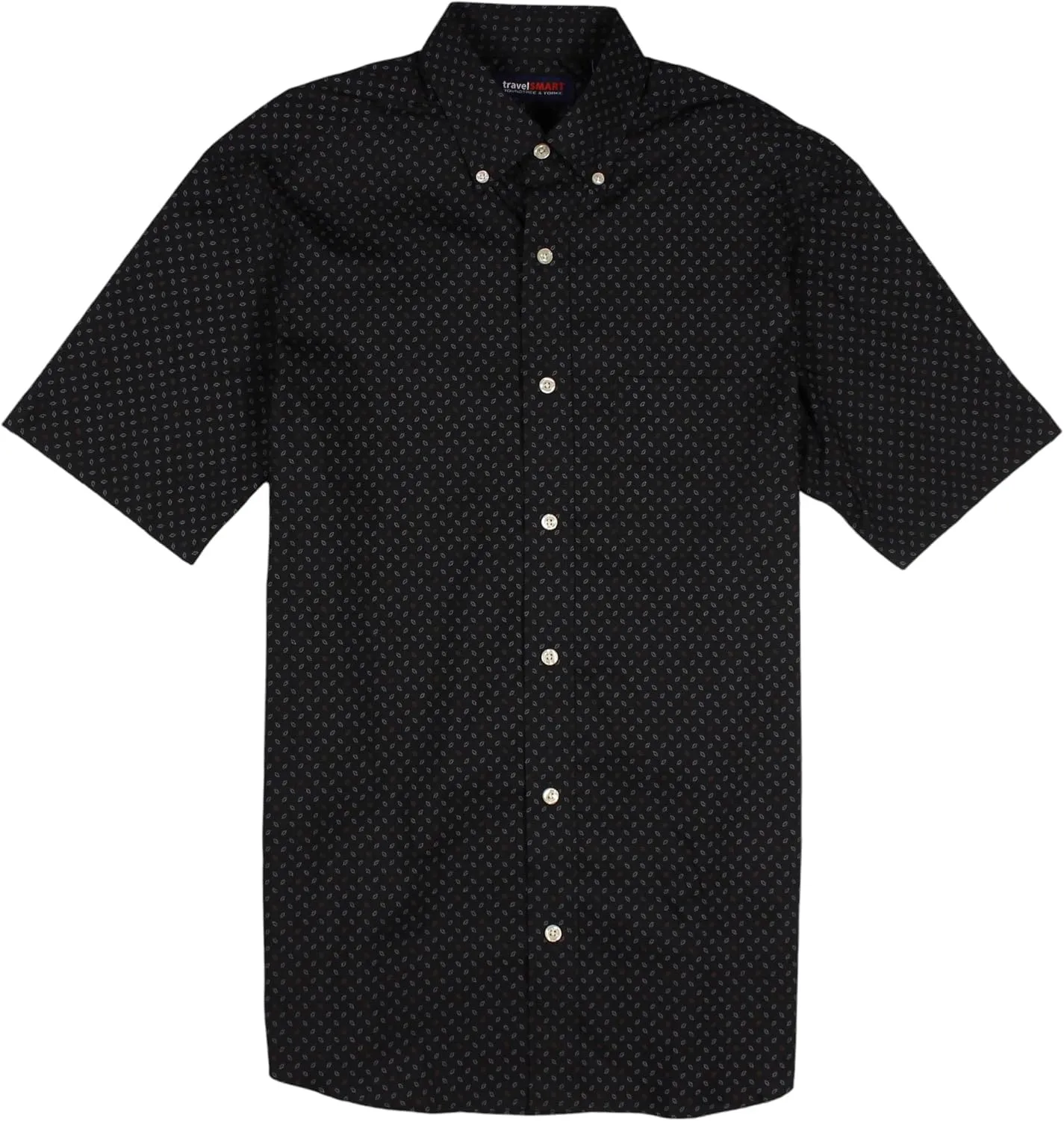 Roundtree & Yorke TravelSMART Men's Short Sleeve Button-Down Shirt Wrinkle Resistant Non-Iron Regular Sizes