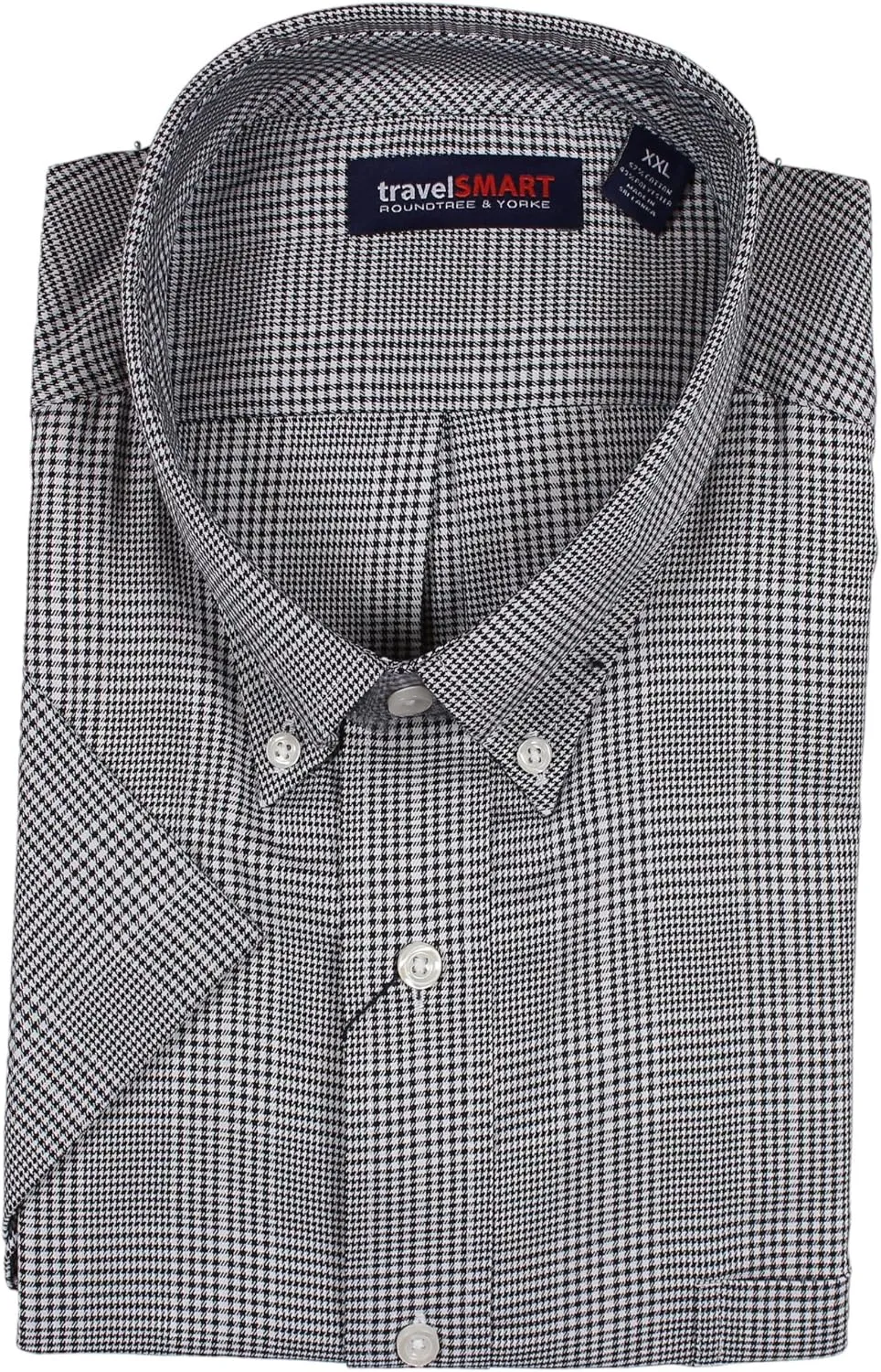 Roundtree & Yorke TravelSMART Men's Short Sleeve Button-Down Shirt Wrinkle Resistant Non-Iron Regular Sizes