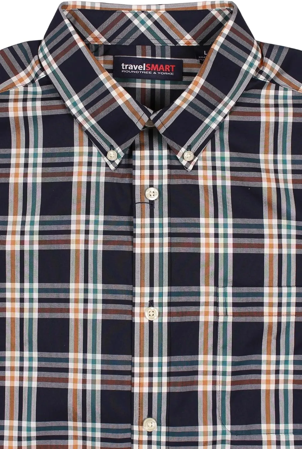 Roundtree & Yorke TravelSMART Non-Iron Men's Long Sleeve Shirt, Regular Sizes