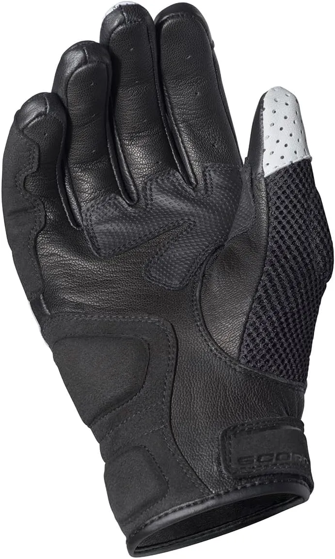 ScorpionEXO Vortex Air Motorcycle Riding Gloves Carbon Fiber Knuckles Touchscreen Compatible (White - Medium)