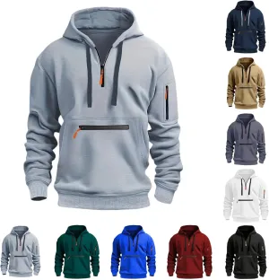 SHAOBGE Tactical Hoodies For Men Quarter Zip Pullover Vintage Workout Hoodies With Pockets Military Tactical Sweatshirt