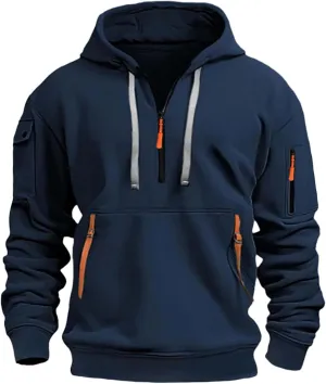 SHAOBGE Tactical Hoodies For Men Quarter Zip Pullover Vintage Workout Hoodies With Pockets Military Tactical Sweatshirt