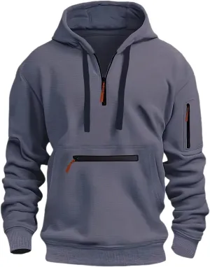 SHAOBGE Tactical Hoodies For Men Quarter Zip Pullover Vintage Workout Hoodies With Pockets Military Tactical Sweatshirt