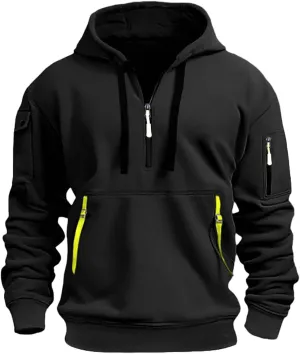 SHAOBGE Tactical Hoodies For Men Quarter Zip Pullover Vintage Workout Hoodies With Pockets Military Tactical Sweatshirt